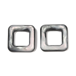 Черный Непрозрачная смола декодирует кабошоны, полый квадрат, чёрные, 18x18x3.5 мм