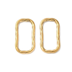 Rectangle 304 витые соединительные кольца из нержавеющей стали, ионное покрытие (ip), реальный 18 k позолоченный, прямоугольные, 17x10x1.5 мм, внутренний диаметр: 14x6.5 мм