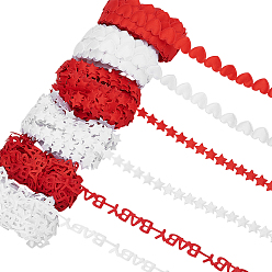 (52) Непрозрачная лаванда 30ярды 6 стили полиэфирные ленты, аксессуары для одежды, разнообразные, разноцветные, 1/2~5/8 дюйм (12~16 мм), 5ярды/стиль