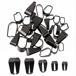 Electrophoresis Black 40 шт. 5 стили 304 защелкивающиеся дужки из нержавеющей стали, электрофорез черный, 7~13x4~8.5x3~7 мм, внутренний: 6~12x3~7 mm, 8 шт / стиль