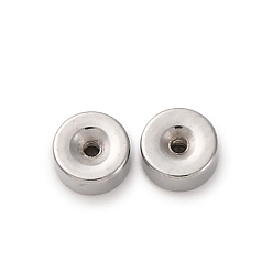 Нержавеющая Сталь Цвет 304 из нержавеющей стали гайки уха, плоско-круглые, цвет нержавеющей стали, 4x2 мм, отверстие : 0.8 мм