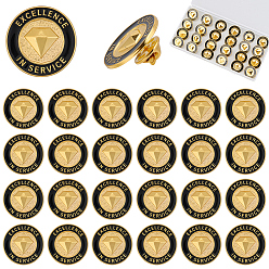 Золотой 24 шт. положительное вознаграждение, поощрительное слово, эмалированная булавка для звездного исполнителя, Значок звезды из золотого цинкового сплава для одежды рюкзака, золотые, 22.5 мм