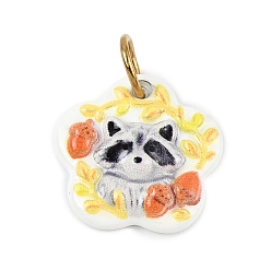 Raccoon Печатные 304 подвески из нержавеющей стали, прелести животных, реальный 18 k позолоченный, желтые, енот, 14.5x15x3.5 мм, отверстие : 4.5 мм