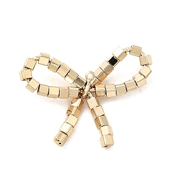 Настоящее золото 18K Латунные подвески, бантом, долговечный, стойки покрытие, без свинца и без кадмия, реальный 18 k позолоченный, 20x25.5x4 мм, отверстие : 0.8 мм