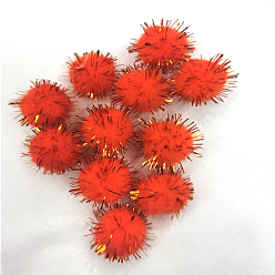 Темно-Оранжевый Ручной работы поделок кукла ремесло Pom Pom Pom Pom пряжи шарики, с металлического корда, темно-оранжевый, 1.5 см, около 1000 шт / упаковка