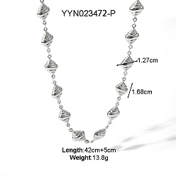 Shell Shape 316l ювелирные изделия из хирургической нержавеющей стали цепочки ожерелья, цвет нержавеющей стали, формы раковины, 16.54 дюйм (42 см)