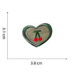 Вишня Ткань для компьютерной вышивки самоклеящаяся/пришиваемая нашивка, аксессуары для костюма, сердце, вишни шаблон, 31x38 мм