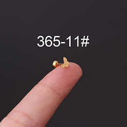 Бабочка 316l серьги из хирургической нержавеющей стали для хряща, золотые, бабочка, 6 мм, штифты : 0.8 мм