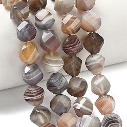 (946FM) Цитрин матовый с зеленой подкладкой Природные Ботсвана агат бисер нитей, граненые, твист, 10~10.5x9.5~10.5x9.5~10.5 мм, отверстие : 1 мм, около 38~40 шт / нитка, 14.96~15.35'' (38~39 см)