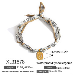 Rectangle 304 ожерелья-шарфы с подвесками из нержавеющей стали, золотые, прямоугольные, 26.77 дюйм (68 см), Кулон : 26 мм