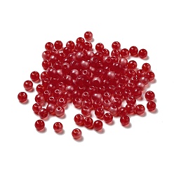 Red 6/0 Transparent Glass Seed Beads, Round Hole, Rondelle, Red, 4~4.5x3~4mm, Hole: 0.8~1.5mm