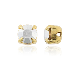 00030 270 Labrador Preciosa® maxima crystal в пришивной чашке, чешский хрусталь, с настройками латуни, 719 35 021 шатон (круглый), золотые, 00030 270 лабрадор, ss 16 (3.8~4 мм)