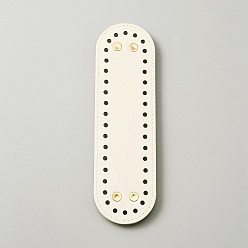 Oval PU Leather Knitting Crochet Bags Nail Bottom Shaper Pad, with Alloy Nail, for Bag Bottom Accessories, Oval Pattern, 18x5.25x0.8cm, Hole: 4mm