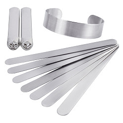 Нержавеющая Сталь Цвет Ювелирные комплекты diy, с внутренним сердечником из нержавеющей стали и металлическими уплотнениями, для поделки из кожи, образец сердца / звезды, цвет нержавеющей стали, 170x15x1 мм