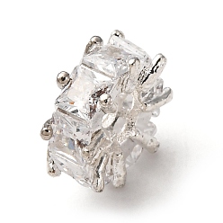 Серебро Латунные микропаве из прозрачного кубического циркония, плоско-круглые, без кадмия и без свинца, стойки покрытие, долговечный, серебряные, 10x4.5 мм, отверстие : 1.6 мм