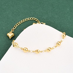 Золотой 304 браслеты из нержавеющей стали ссылка для женщин, круглые, золотые, 7-3/8 дюйм (18.7 см)