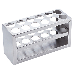 Нержавеющая Сталь Цвет Стойка для пробирок из нержавеющей стали, лабораторные принадлежности, цвет нержавеющей стали, 164x57x85 мм, отверстие : 21 мм