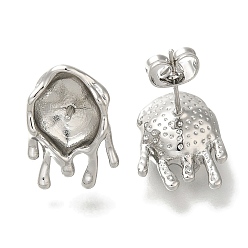 Платина Изделия из латуни, с 925 иглой из стерлингового серебра, за половину пробурено бисера, без кадмия, без никеля и без свинца, платина, 17x12 мм, штифты : 11.5x0.8 мм