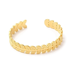 Настоящее золото 18K Ионное покрытие (IP) 304 браслеты из нержавеющей стали с открытыми манжетами, украшения для женщин, реальный 18 k позолоченный, внутренний диаметр: 2-1/4 дюйм (5.55 см)