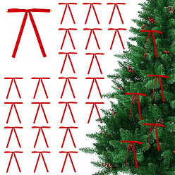 Красный 30шт. бархатные бантики для подарочной коробки, украшения для упаковки, с железными стяжками, красные, 175~176x128~130x6~7 мм