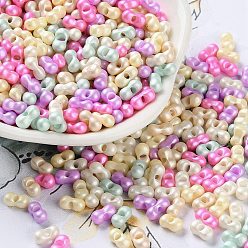 Разноцветный Бисер из стекла , непрозрачные цвета блеск, арахис, красочный, 5~6x2.5~3x3~3.5 мм, отверстие : 1~1.2 мм, Около 5000 шт / фунт