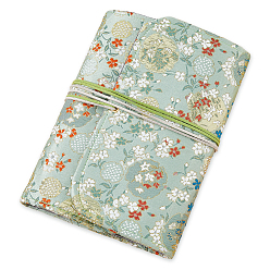 Light Green Cloth Loose-leaf Planner Notebook, Binder Cover with Paper & Bag, Rectangle, Light Green, 210x152x2~7mm