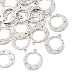 Platine Pendentifs en laiton shegrace, charmes d'anneau rond, sans cadmium et sans plomb et sans nickel, plaqué longue durée, platine, 18x15x1.2mm, Trou: 1.3mm