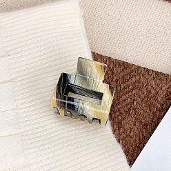 Rectangle Заколки-клочья из ацетата целлюлозы (смолы) для женщин и девочек, прямоугольные, 50x48 мм