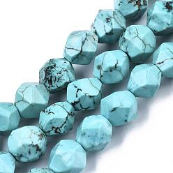 Howlite Natürliche Howlith Perlen Stränge, facettiert, gefärbt, Runde, 7.5~8x7~8x7~8 mm, Bohrung: 1 mm, ca. 47 Stück/14.4 Zoll