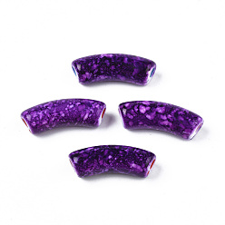 Индиго Лакированные бусины из акрила , изогнутая трубка, индиговые, 34.5x13.5x11 мм, отверстие : 3.5 мм, Около 148 шт / 500 г