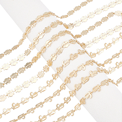 Light Gold 2M 2 Style Brass Link Chains, Long-Lasting Plated, Unwelded, Light Gold, 1m/style