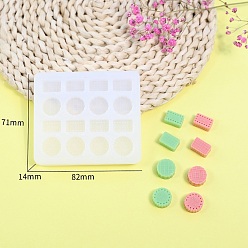 Mixed Shapes DIY Silicone Molds, Resin Casting Molds, For UV Resin, Epoxy Resin Jewelry Making, White, Mixed Shapes, 71x82x14mm