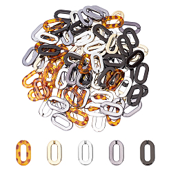 Mixed Color 100Pcs 5 Style Acrylic Linking Rings, Quick Link Connectors, for Cable Chains Making, Oval, Mixed Color, 36x21x4mm, Inner Diameter: 24x8mm, 20Pcs/Style
