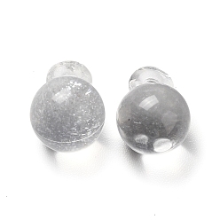 Clear Transparent Acrylic Pendants, with Silver Powder, Round Charm, Clear, 11.5x7.5mm, Hole: 1.8mm, about 1570pcs/500g