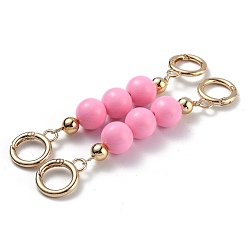 Бледно-Розовый Цепочка для удлинителя сумки, с бусинами из абс-пластика и пружинными кольцами из легкого золотого сплава, для замены удлинителя ремня сумки, розовый жемчуг, 13.8 см