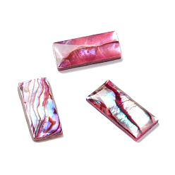 Rose Foncé Paua cabochons, rectangle, rose foncé, 15.5x7.5x2.5mm