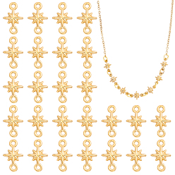 Real 18K Gold Plated 50Pcs 304 Stainless Steel Star Links, Hexagram Connector Charms, Ion Plating(IP), Real 18K Gold Plated, 9.5x6.5x1.5mm, Hole: 0.8mm