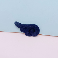 Черный Мягкие двусторонние украшения в форме крыльев ангела, украшение для шитья своими руками, чёрные, 48x24 мм