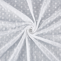 Blanc Tissu de coton brodé de fleurs, accessoires du vêtement, blanc, 1300x0.1mm