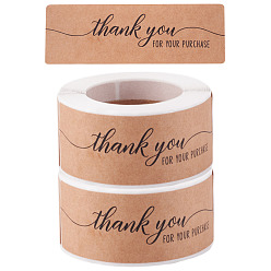 Слово 2 рулоны прямоугольных бумажных наклеек с благодарностью, самоклеющиеся этикетки для рулонов, для конвертов, пузырчатые рассылки и пакеты, Перу, слово, 7.5x2.5x0.01 см, 120шт / рулон