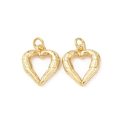 Настоящее золото 18K Латунные подвески, сердце прелести, без кадмия и без свинца, стойки покрытие, долговечный, с целью перехода в кольце, реальный 18 k позолоченный, 13.5x11.5x2.5 мм, отверстие : 2.3 мм