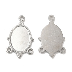 Нержавеющая Сталь Цвет Не тускнеет 304 оправы для кабошонов из нержавеющей стали, люстра компонента ссылки, овальные, цвет нержавеющей стали, лоток : 14.5x10 мм, 24x15x2 мм, отверстие : 1.2~1.5 мм