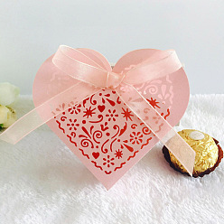 Pink Paper Boxes, Candy Favor Boxes for Wedding Baby Shower Birthday Party Supplies, Heart, Pink, Box: 8.9x9.5x3cm