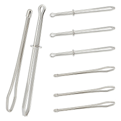 Платина 8шт 2 стиль железный нитевдеватель, нитевдеватель с пинцетом для кулиски для шитья резинок, платина, 68~78.5x6.5~8x2.5~8 мм, 4 шт / стиль