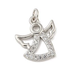Платина Стойка металлическая латунная микропрофилированная кубическая циркония подвески, с целью перехода в кольце, без кадмия и без свинца, долговечный, ангел, платина, 16.5x14.5x2 мм, отверстие : 3.4 мм
