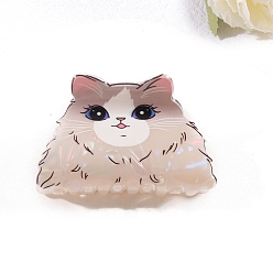 Ярко-Розовый Заколки для волос из пвх, аксессуары для волос для женщин и девочек, кошка, ярко-розовый, 70x46x47 мм