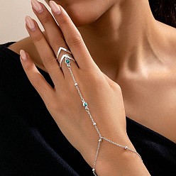 Серебро Простой стиль 304 браслеты из нержавеющей стали с синтетической бирюзой для женщин, серебряные, 6-1/4 дюйм (16 см)