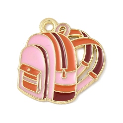 Bag Школьные принадлежности сплав эмаль подвески, золотые, пакет, 19x18.5x1 мм, отверстие : 1.6 мм