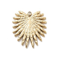 Настоящее золото 18K 304 подвески из нержавеющей стали, очарование листа, реальный 18 k позолоченный, 20.5x18x1.5 мм, отверстие : 1.5 мм