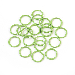 Lawn Green Iron Jump Rings, Open Jump Rings, Lawn Green, 18 Gauge, 10x1mm, Inner Diameter: 8mm
